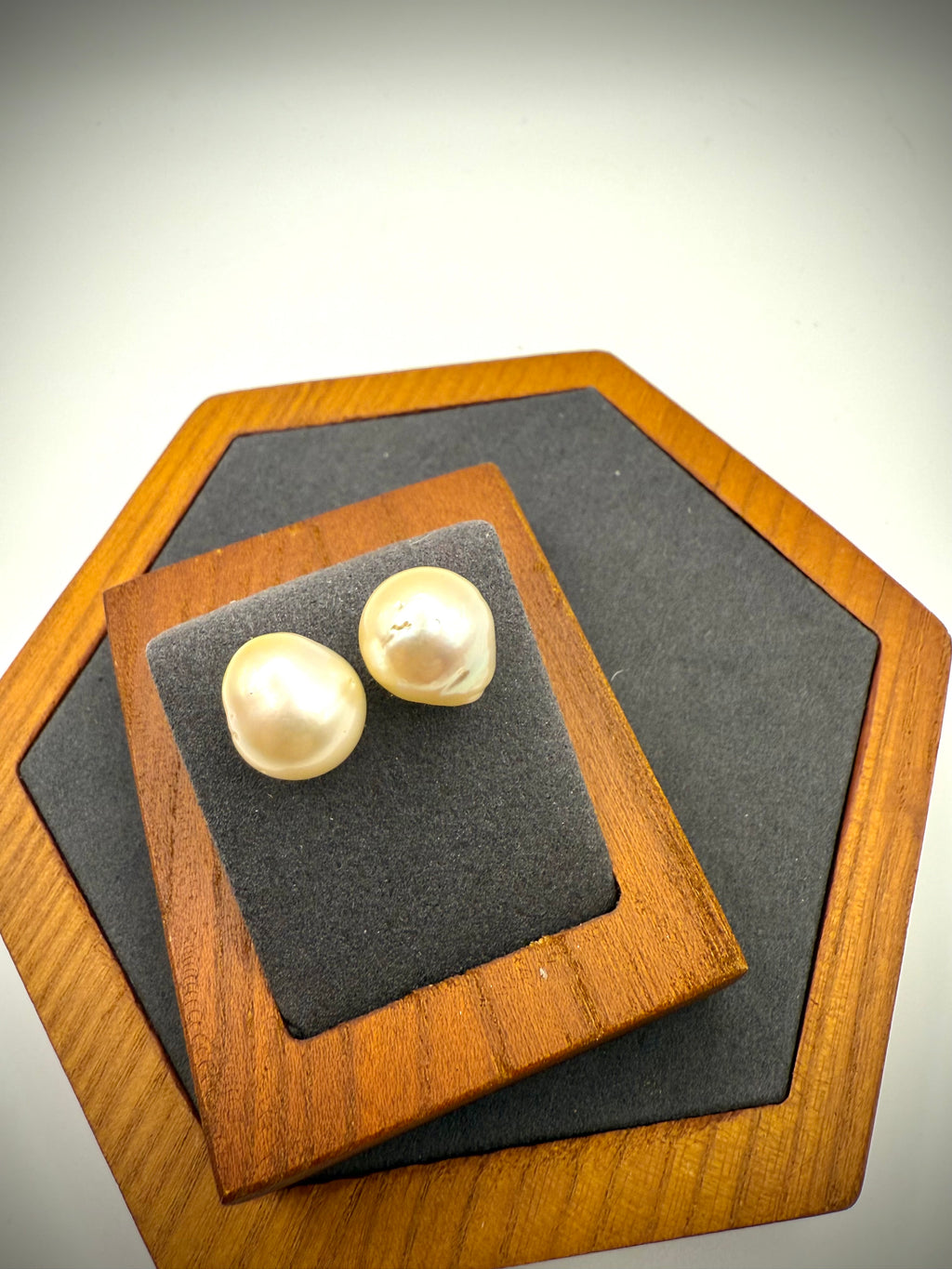 Champagne Baroque South Sea Pearl Stud Earrings