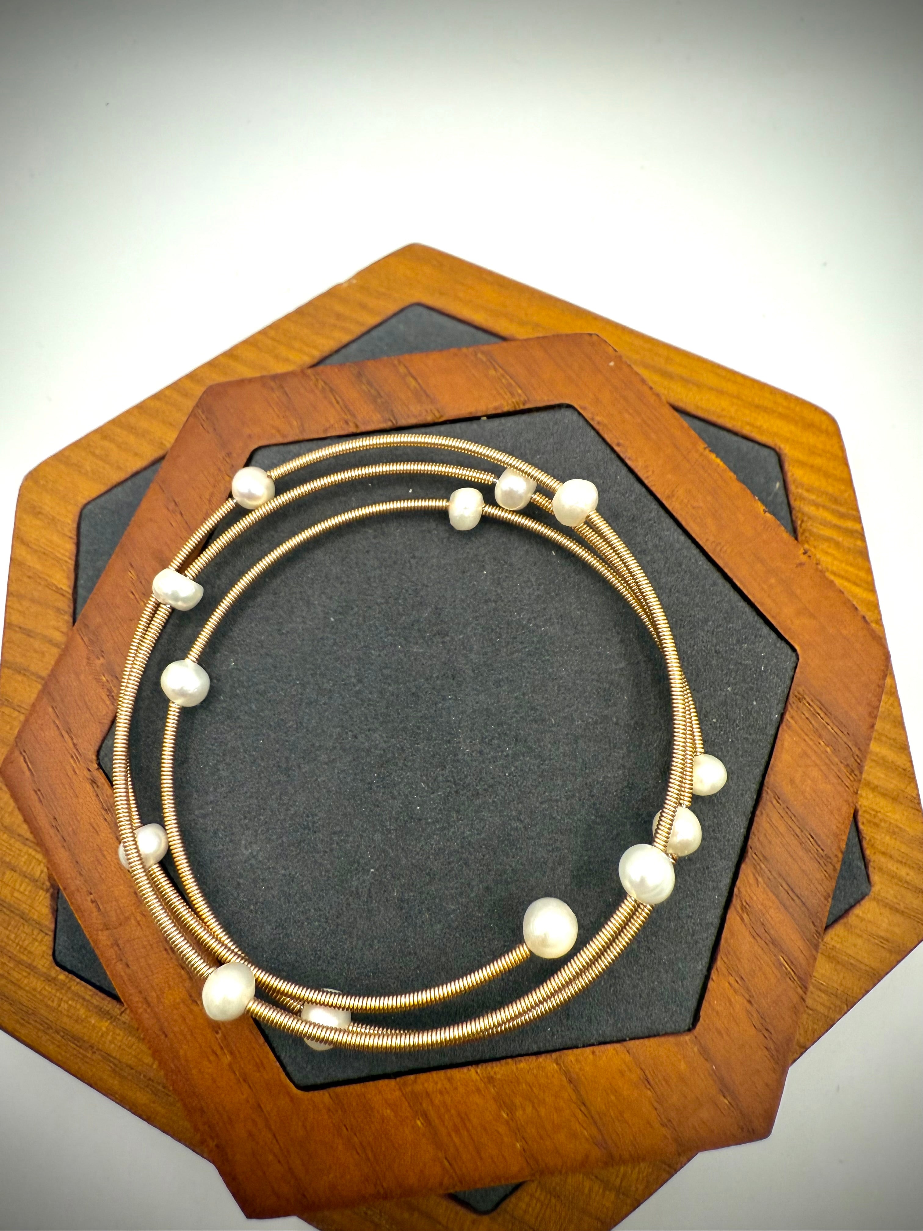 Three Layer Freshwater Pearl Bangle