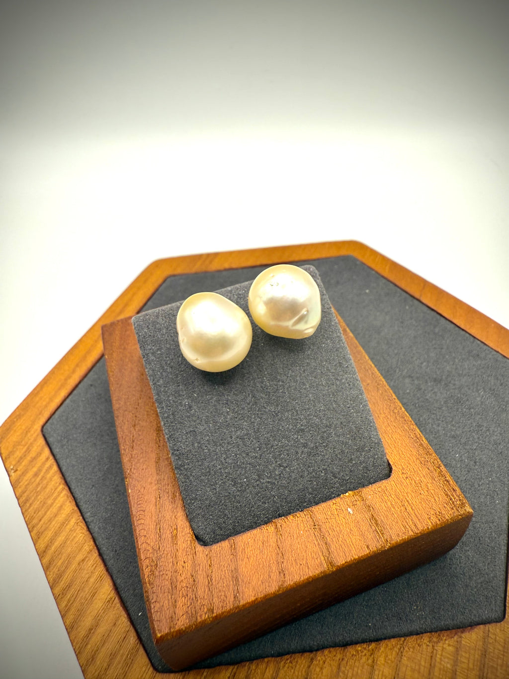 Champagne Baroque South Sea Pearl Stud Earrings