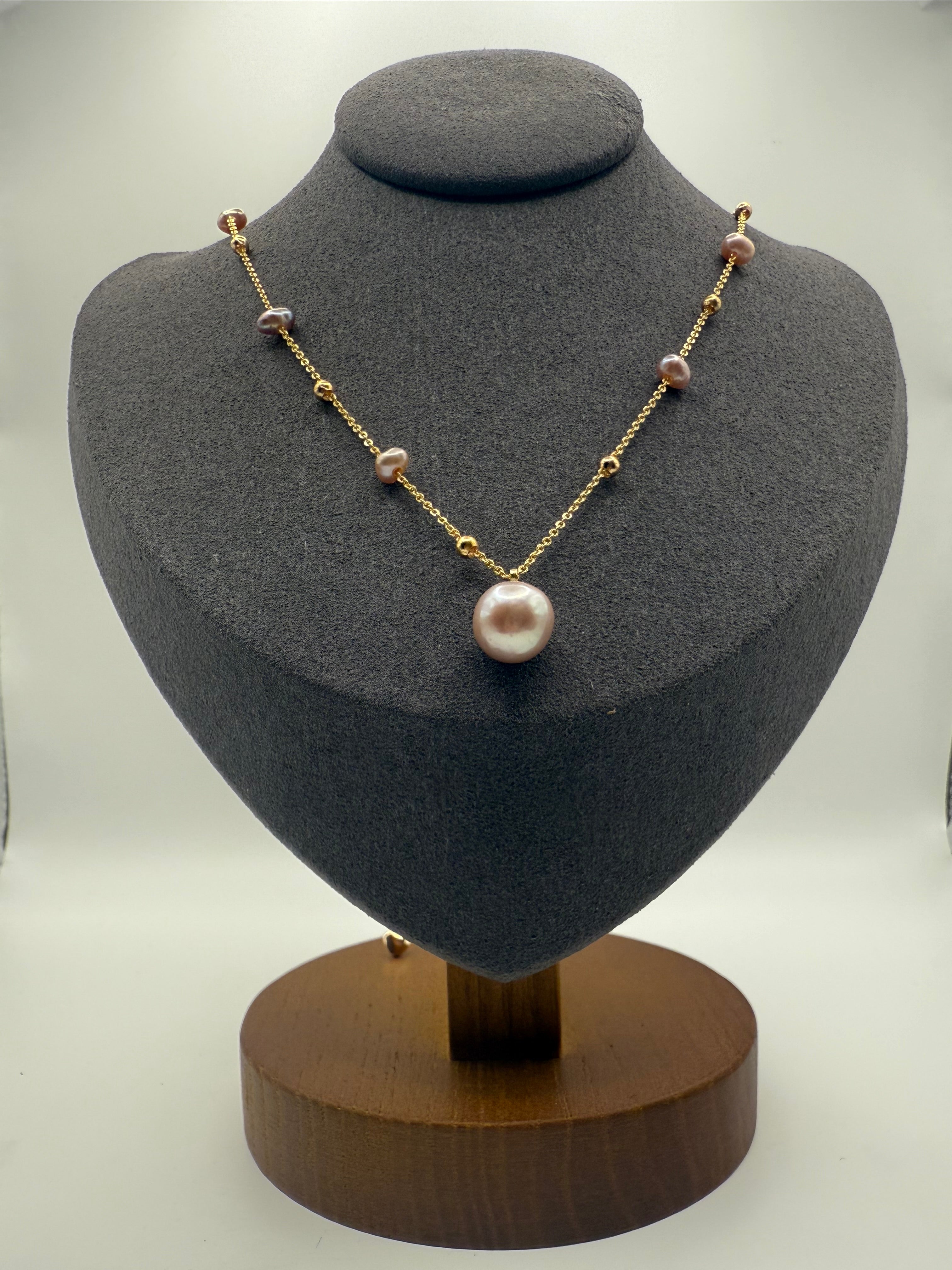 Lilac Edison Freshwater Pearl Station Necklace