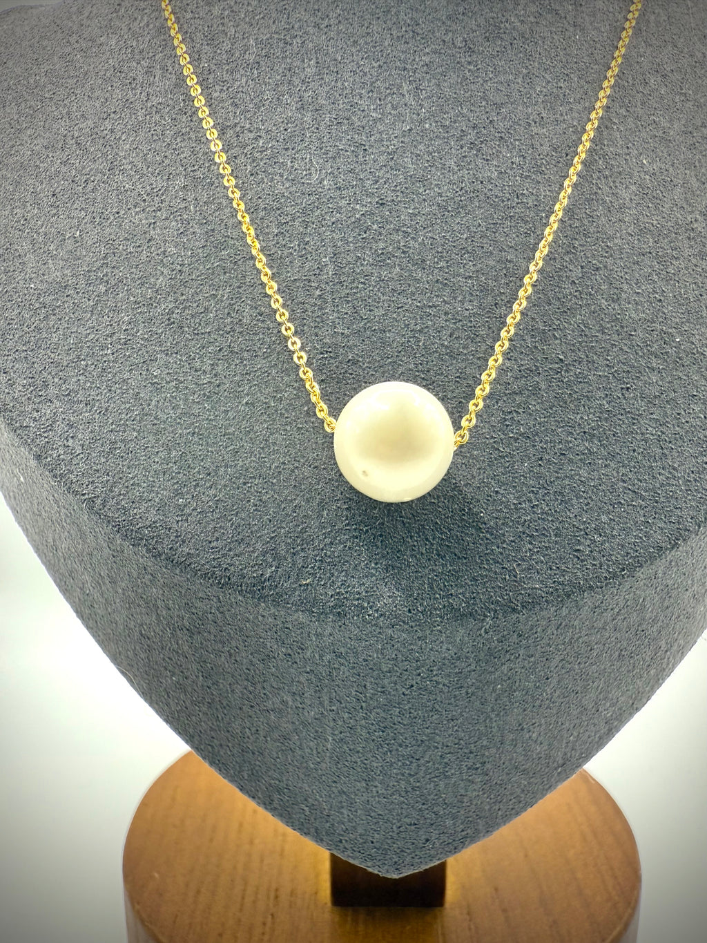 Creamy White South Sea Pearl Floating Necklace