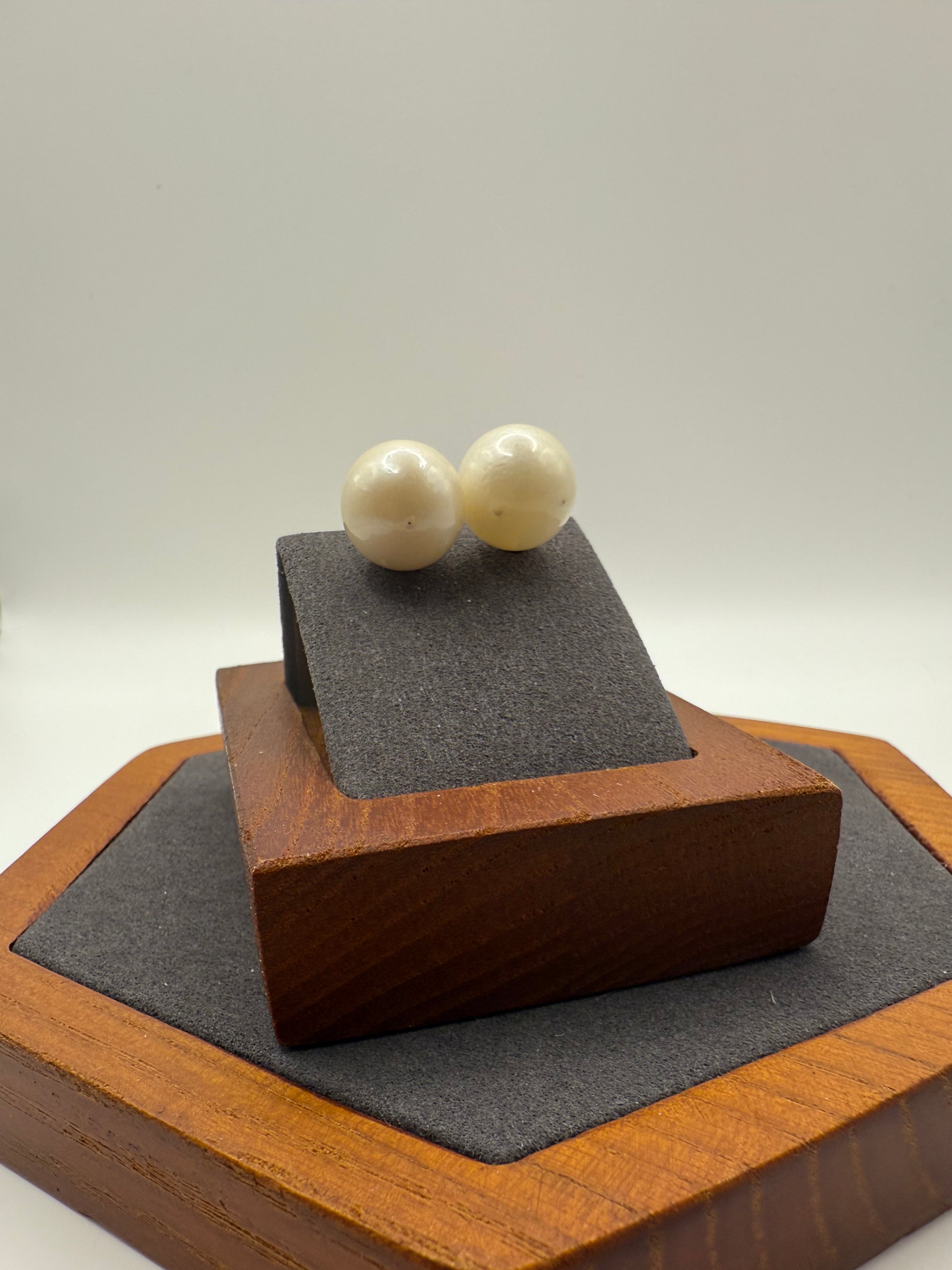 Creamy White South Sea Pearl Stud Earrings