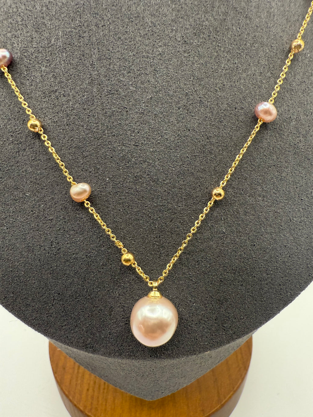 Lilac Edison Freshwater Pearl Station Necklace