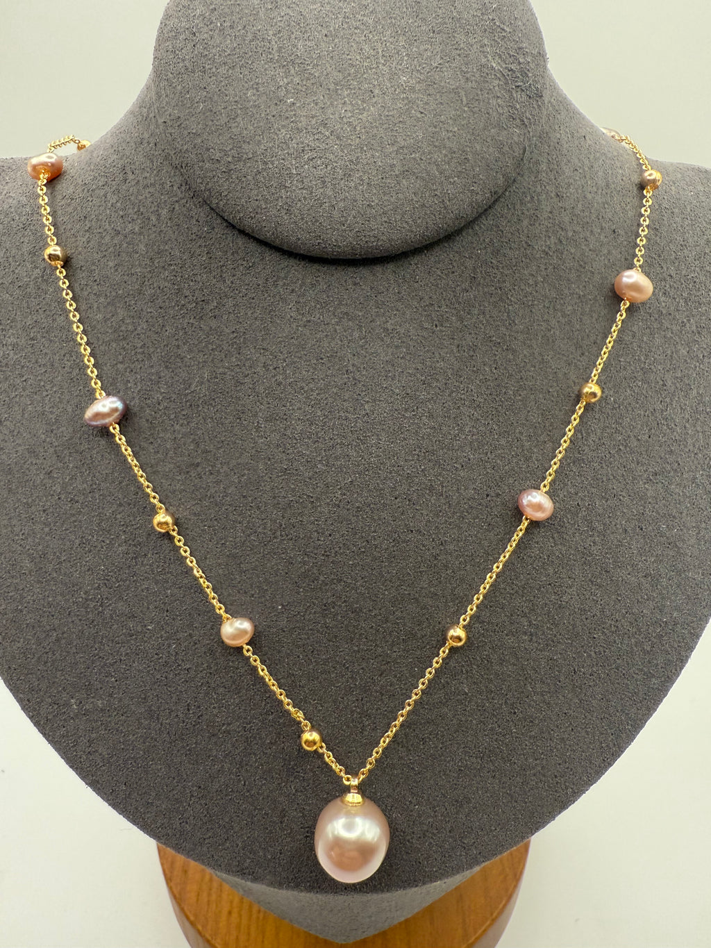 Lilac Edison Freshwater Pearl Station Necklace