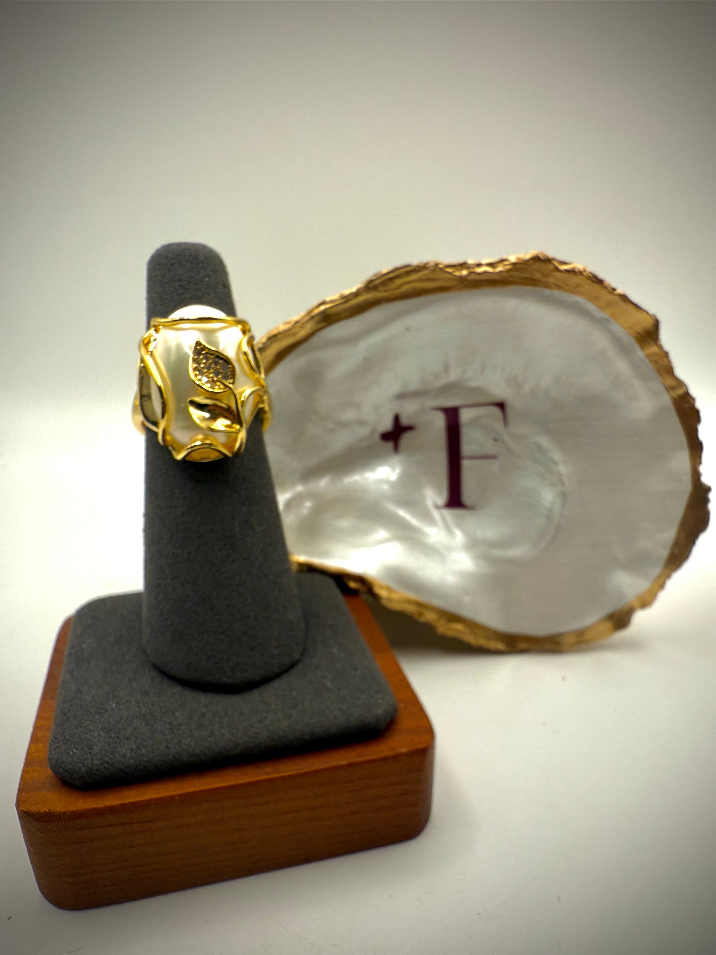 White Mabe Pearl Ring