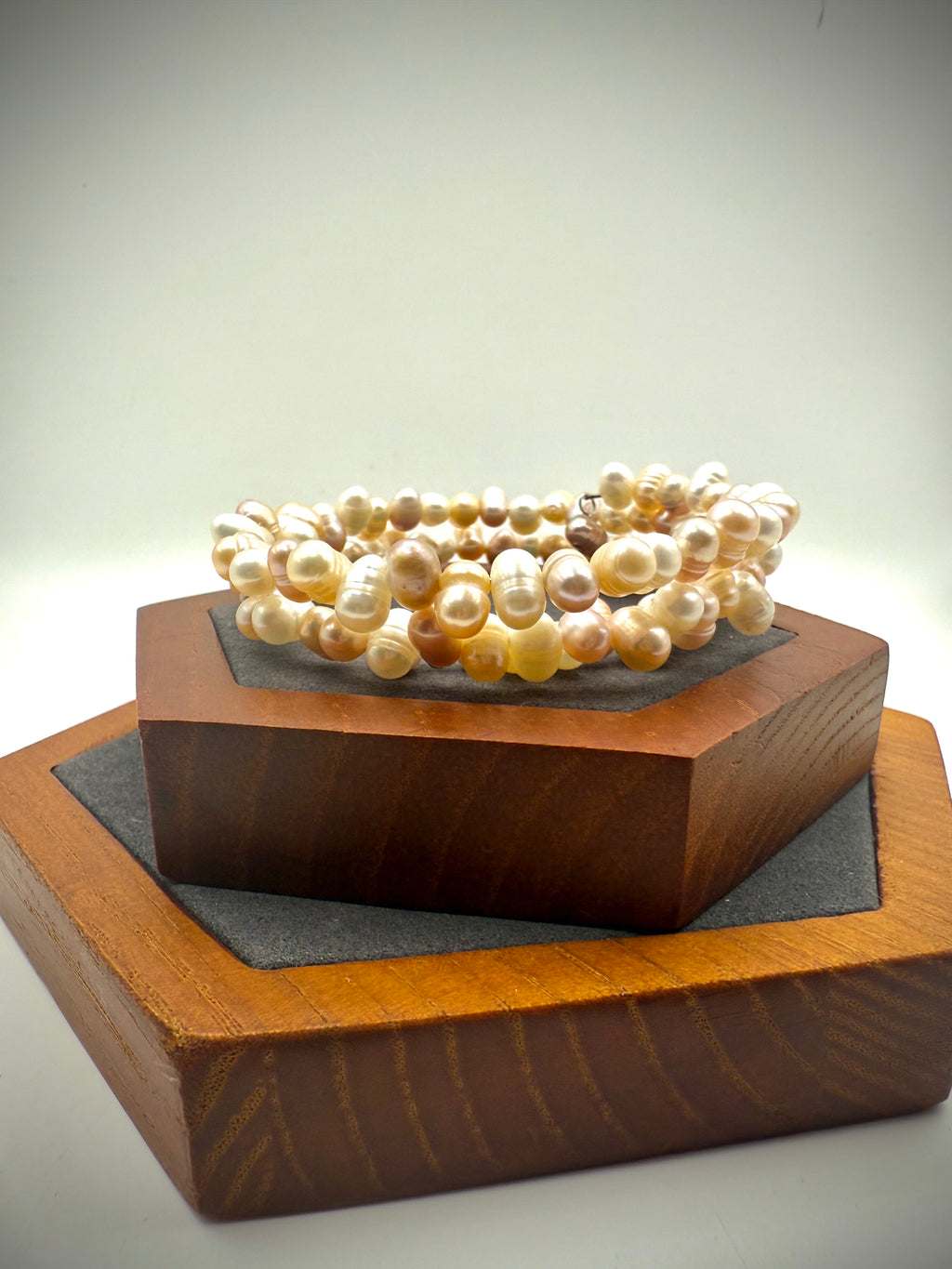 Pastel Double Layer Freshwater Pearl Bangle