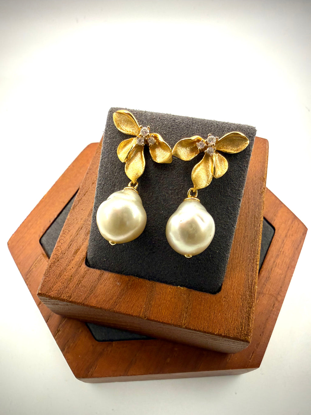 Champagne Baroque South Sea Pearl Earrings