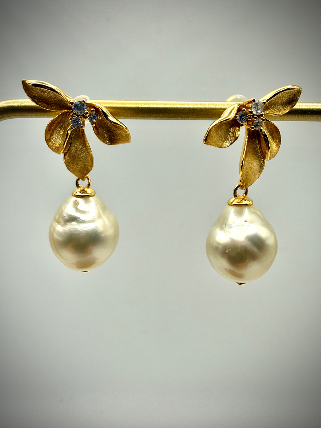 Champagne Baroque South Sea Pearl Earrings