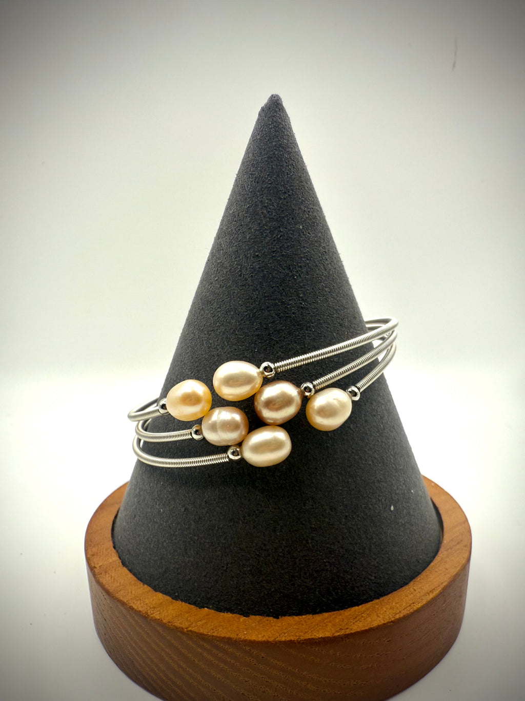 Champagne Three Layer Freshwater Bangle