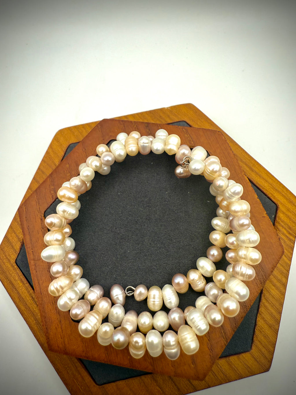 Pastel Double Layer Freshwater Pearl Bangle
