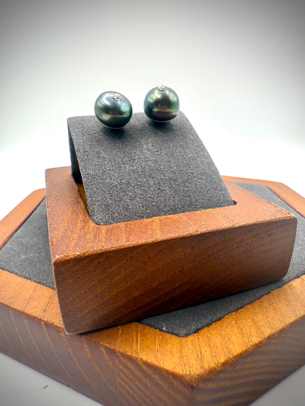 Peacock Freshwater Pearl Stud Earrings