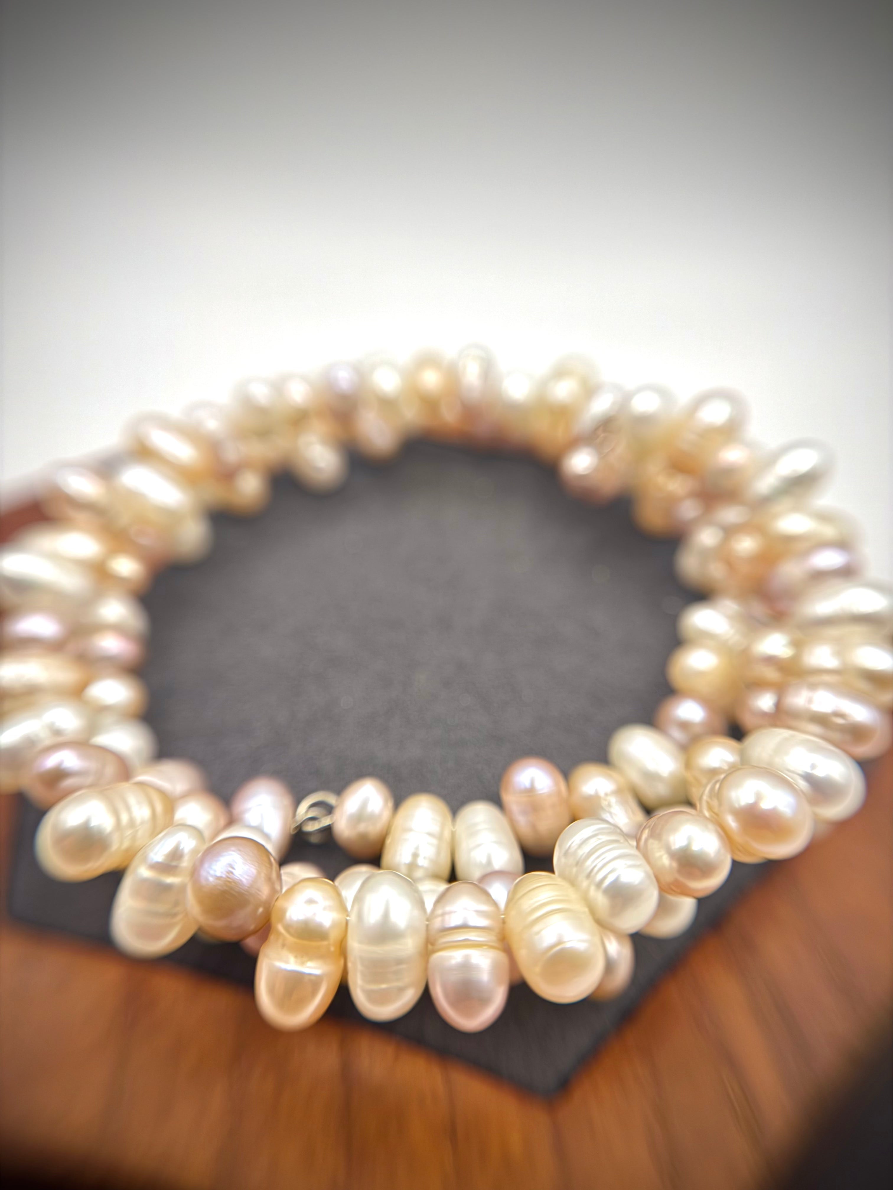 Pastel Double Layer Freshwater Pearl Bangle