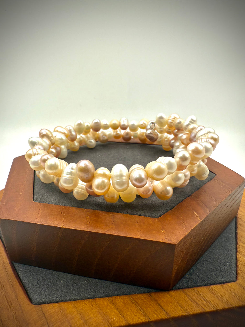 Pastel Double Layer Freshwater Pearl Bangle