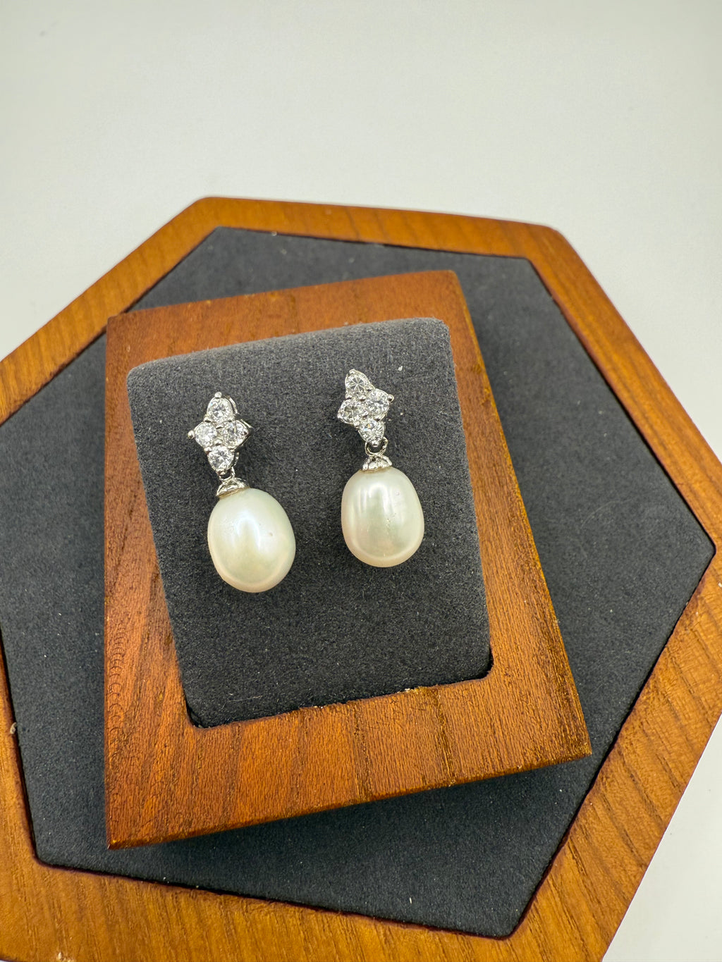 White Teardrop Dangling Earrings