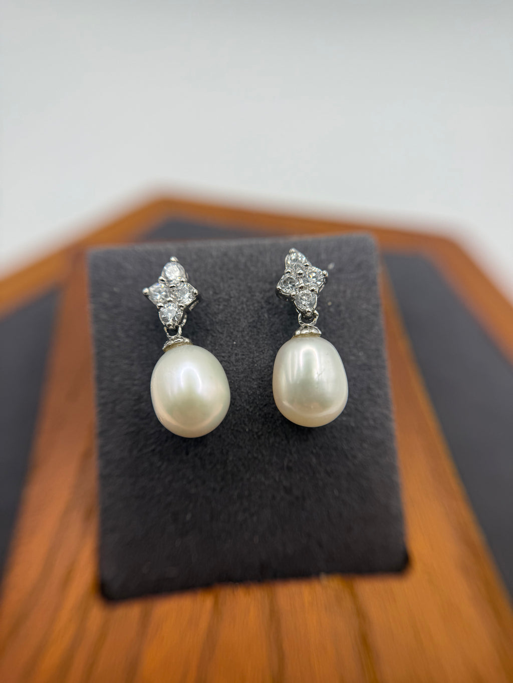 White Teardrop Dangling Earrings
