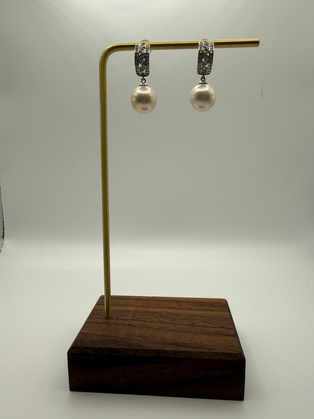 White Freshwater Dangling Earrings