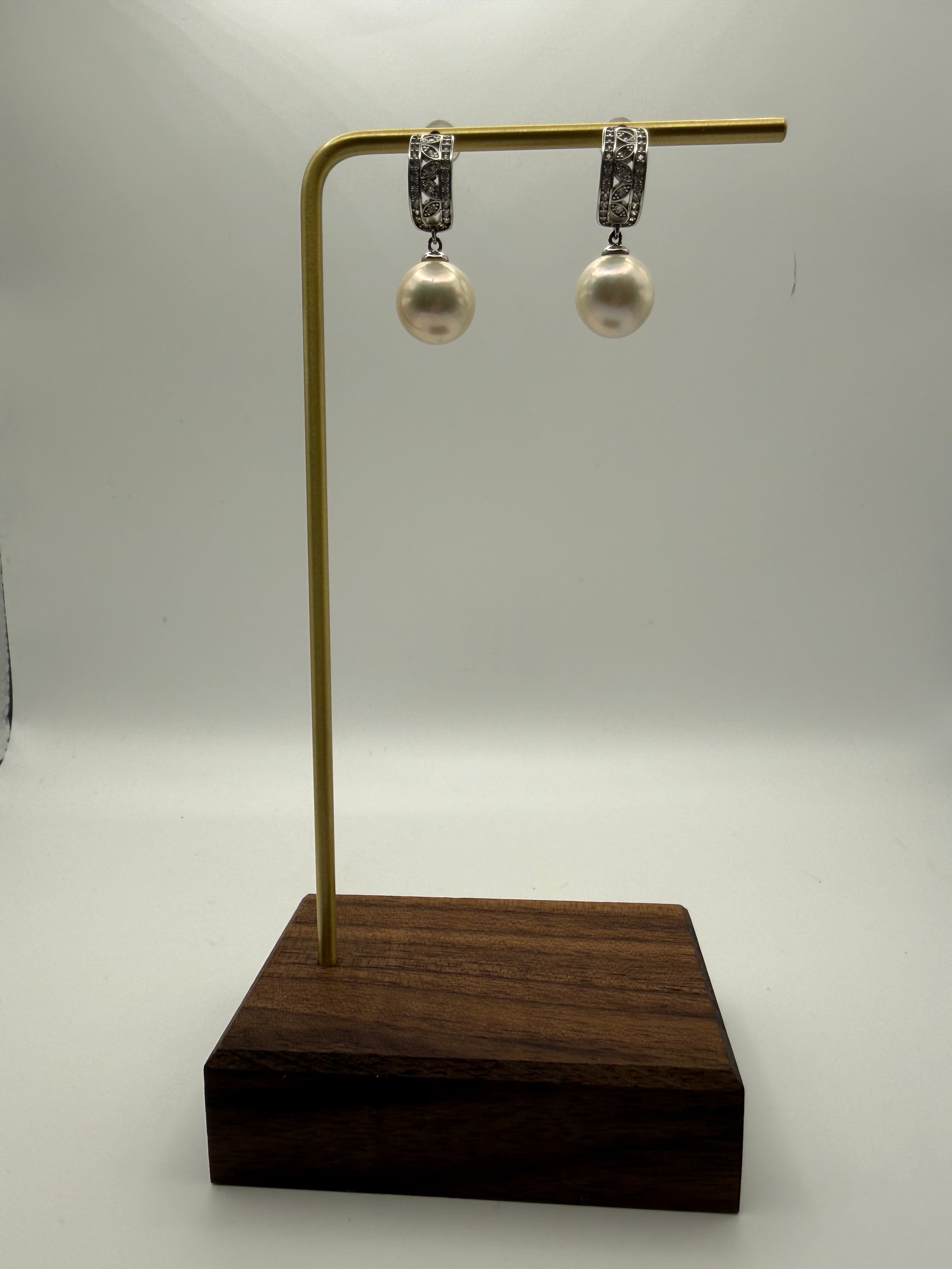 White Freshwater Dangling Earrings