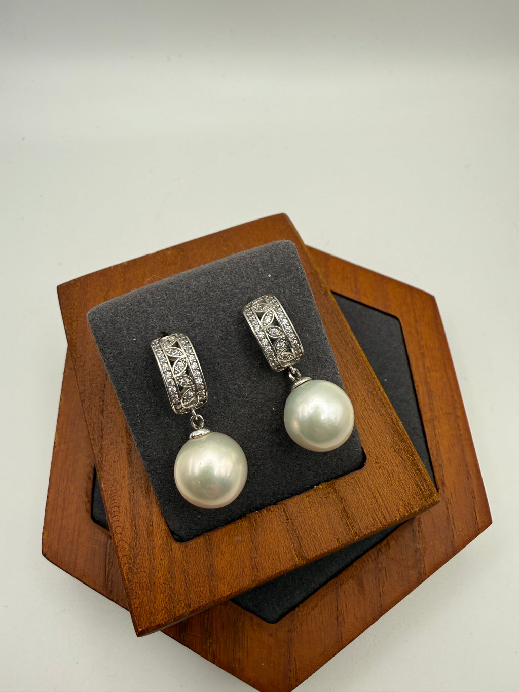 White Freshwater Dangling Earrings
