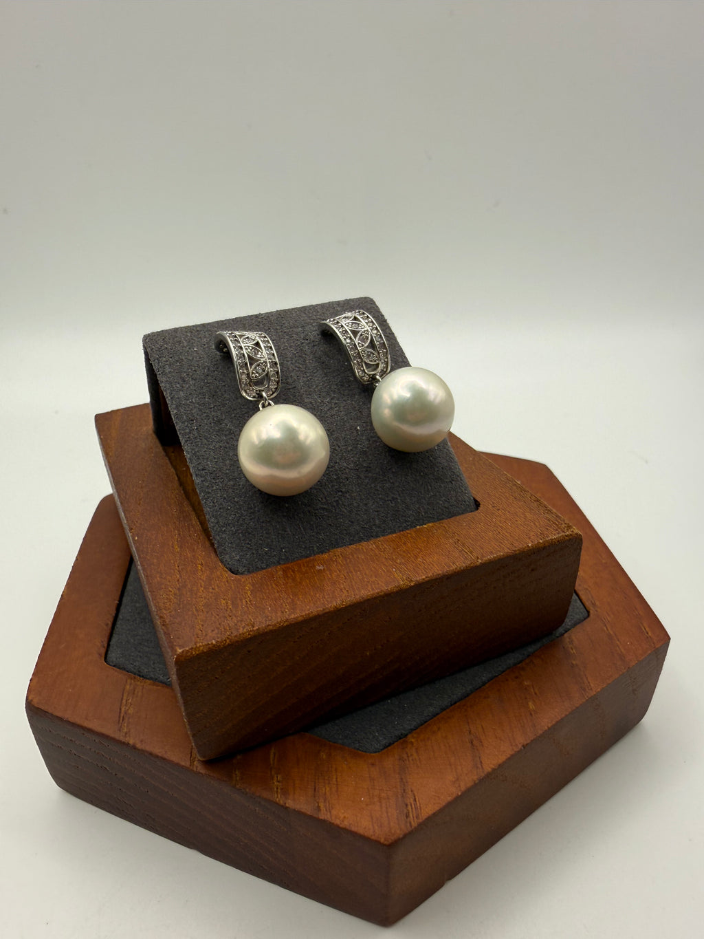 White Freshwater Dangling Earrings